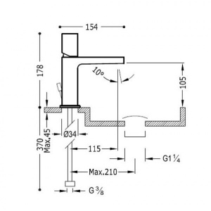 Змішувач для раковини Tres Class 20510302d хром