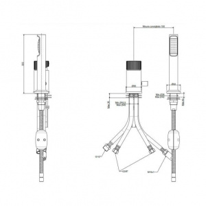 Змішувач на борт ванни зі збільшеним потоком без виливу Paffoni Jo, колір хром JO048CR
