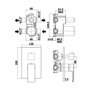 Термостат для ванни/душу на 2 споживача Paffoni Level, колір хром LES018CR