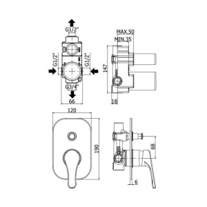 Змішувач для душу Paffoni Nettuno, колір хром NT015CR