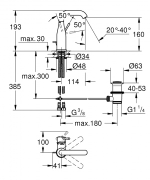 Essence Одноважільний змішувач для раковини M-size (23462DL1 )