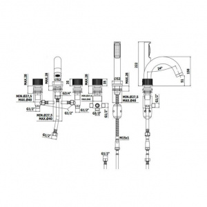 Змішувач на борт ванни Paffoni Jo, колір хром JO044CR