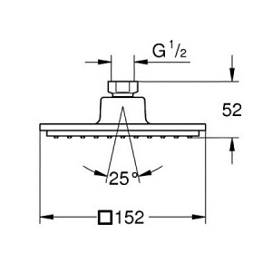 Euphoria Cube 150 Верхній душ із 1 режимом струменю (27705000)