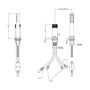 Змішувач на борт ванни без виливу Paffoni Jo, колір хром JO041LCR