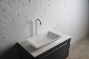 Раковина Volle 59,5x34,5 solid Surface накладна кам'яна