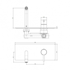 Змішувач для раковини настінний Paffoni Light, вилив 123 мм. LIG104CR