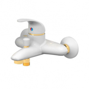 Змішувач для ванни Paffoni Nettuno due з фіксованим душовим гарнітуром, колір білий ND026CG